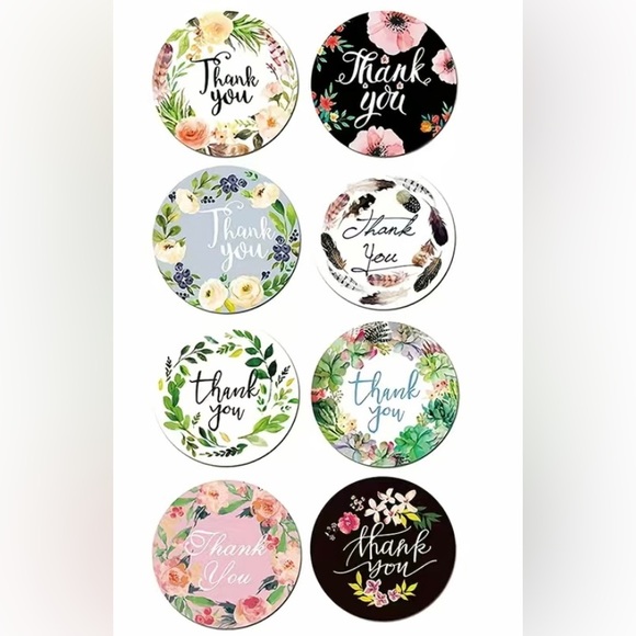 Brand New 500 pc Roll Thank You Stickers - Picture 2 of 7